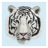 Crystal Art carte broderie diamant 18 x 18 cm - Tête De Tigre Blanc