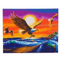 Crystal Art kit broderie diamant 40 x 50 cm - Aigles Coucher de Soleil CAK-A155L 400959
