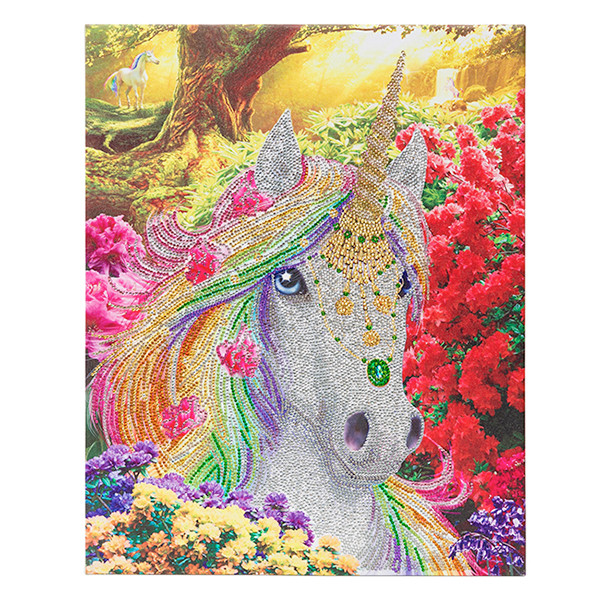 Crystal Art kit broderie diamant 40 x 50 cm - Forêt Licorne CAK-A71 400962 - 1