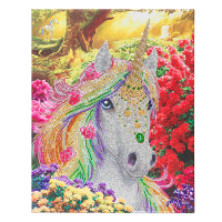 Crystal Art kit broderie diamant 40 x 50 cm - Forêt Licorne CAK-A71 400962