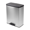Curver Decobin duo poubelle rectangulaire (26+26 litres) - argent métal 243887 - 1