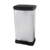 Curver Decobin poubelle rectangulaire (50 litres) - argent métal 243885 - 1
