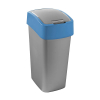 Curver Flip Bin Recycling poubelle (45 litres) - argent/bleu