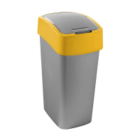 Curver Flip Bin Recycling poubelle (45 litres) - argent/jaune 243890