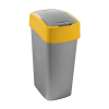 Curver Flip Bin Recycling poubelle (45 litres) - argent/jaune