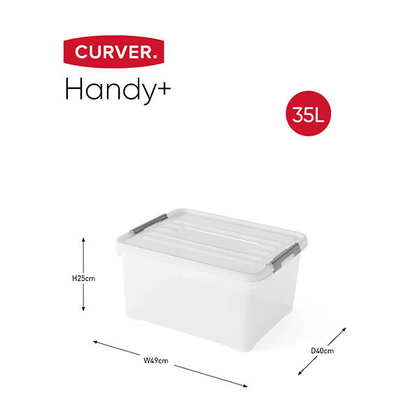 Curver Handy+ boîte de rangement transparente 35 litres 243877 - 2
