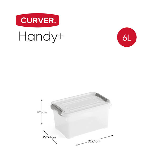Curver Handy+ boîte de rangement transparente 6 litres 243874 - 2