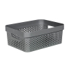 Curver Infinity recycled dots boîte de rangement 11 litres - anthracite 243866 - 1