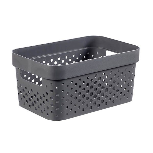 Curver Infinity recycled dots boîte de rangement 4,5 litres - anthracite 243865 - 1