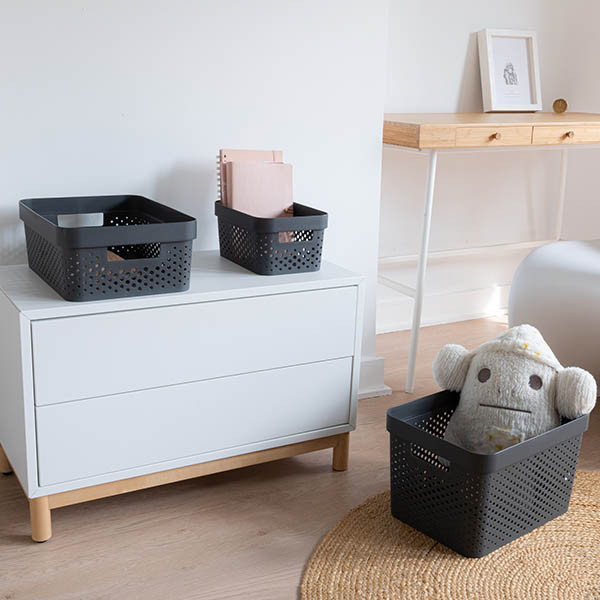 Curver Infinity recycled dots boîte de rangement 4,5 litres - anthracite 243865 - 4