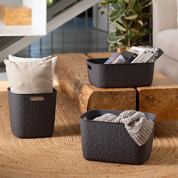 Curver Softex Cube panier de rangement 15 litres - anthracite 243856 - 3