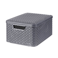Curver Style panier de rangement L + couvercle 30 litres - anthracite 243864