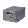 Curver Style panier de rangement L + couvercle 30 litres - anthracite 243864 - 1