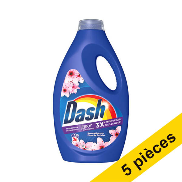 Offre : 5x Dash Fleur de Cerisier Lenor Collection lessive liquide 1170 ml (26 lavages) SDA05071 - 1