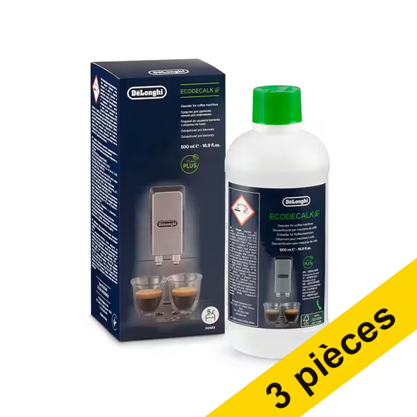 De'Longhi Offre : 3x détartrant EcoDecalk pour machines à café DeLonghi (500 ml) (d'origine)  SDE01011 - 1