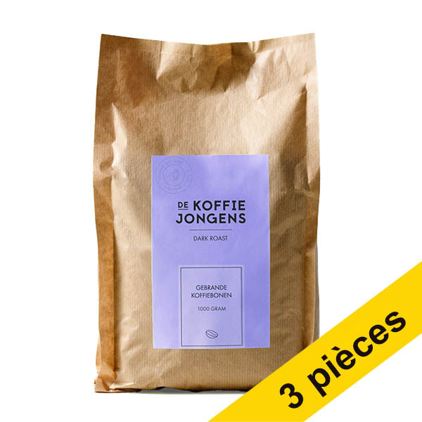 Offre : 3x De Koffiejongens café en grains torréfié foncé 1 kg 427521 - 1