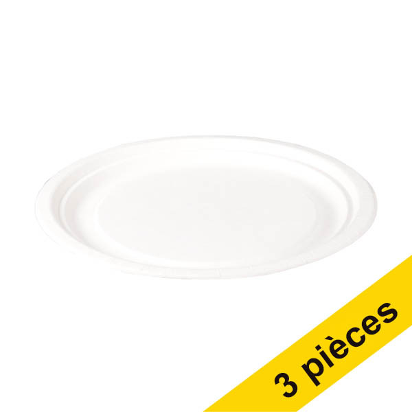 Offre : 3x Depa assiette en carton jetable 18 cm (100 pièces) 423541 - 1