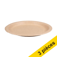 Offre : 3x Depa assiette jetable en kraft 22 cm (100 pièces)