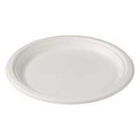 Depa assiette jetable canne à sucre 23 cm (50 pièces) - blanc 600587 402751