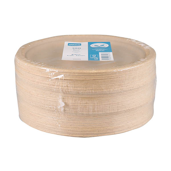 Depa assiette jetable en kraft 18 cm (100 pièces) 423536 - 2