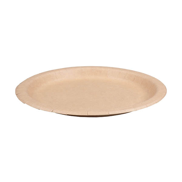 Depa assiette jetable en kraft 22 cm (100 pièces) 423538 - 1