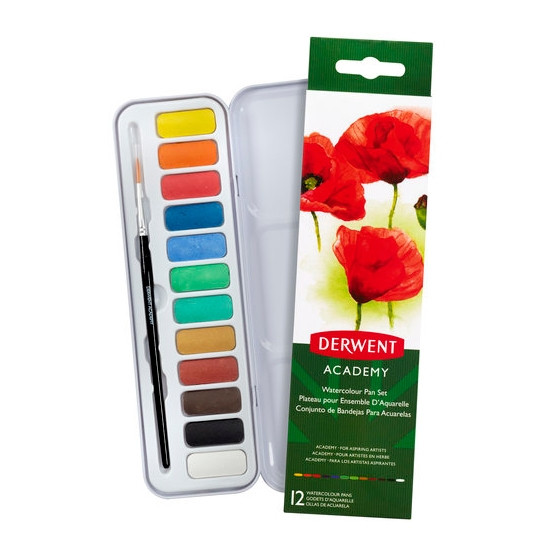 Derwent Academy peinture à l'aquarelle (12 couleurs) 2301955 209811 - 1