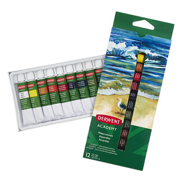 Derwent Academy tubes de peinture aquarelle (12 pièces) 2302404 209812 - 1