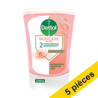 Offre : 5x Dettol recharge de savon pour les mains No-Touch Beurre de Karité (250 ml)