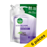 Offre : 6x Dettol recharge de savon pour les mains Lavande (500 ml)