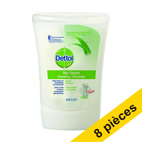Offre : 8x Dettol Aloe Vera No Touch recharge de savon pour les mains (250 ml) SDE01030 - 1