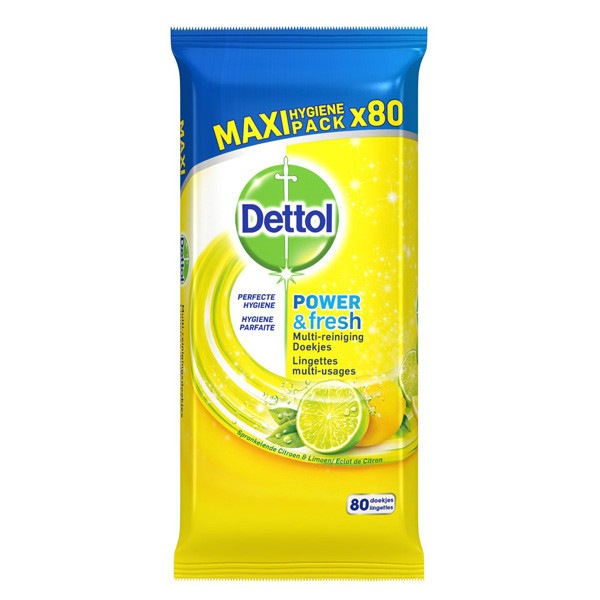 Dettol lingettes hygiéniques citron (80 pièces)  SDE00048 - 1