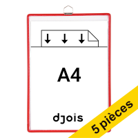 Djois cadre d'information avec œillet de suspension A4 (5 pièces) - rouge