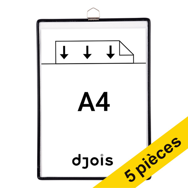 Djois cadre d'information avec crochet fermé A4 (5 pièces) - noir 154507 234862 - 1