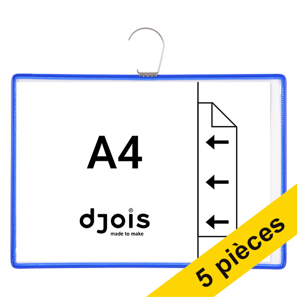 Djois cadres d'information avec crochet A4 format paysage (5 pièces) - bleu 154451 234867 - 1