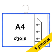 Djois cadres d'information avec crochet A4 format paysage (5 pièces) - bleu 154451 234867