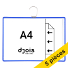 Djois cadres d'information avec crochet A4 format paysage (5 pièces) - bleu