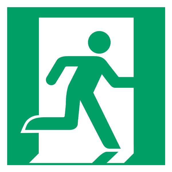Djois panneau de sécurité sortie de secours vers la droite (200 x 200 mm) 234850 - 1
