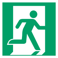 Djois panneau de sécurité sortie de secours vers la droite (200 x 200 mm)