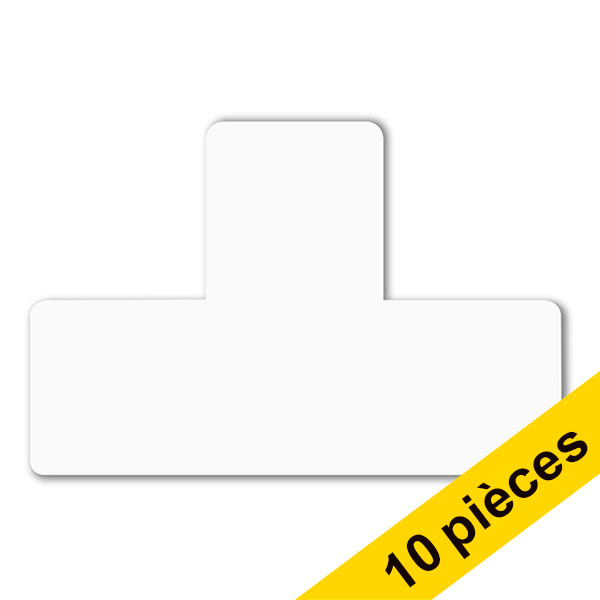 Djois symbole de marquage au sol autocollant en forme de T (10 pièces) - blanc 197302 234839 - 1
