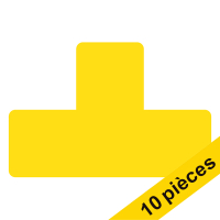 Djois symbole de marquage au sol autocollant en forme de T (10 pièces) - jaune 197304 234840