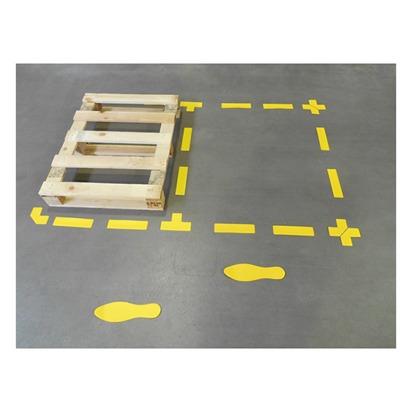 Djois symbole de marquage au sol autocollant en forme de T (10 pièces) - jaune 197304 234840 - 2