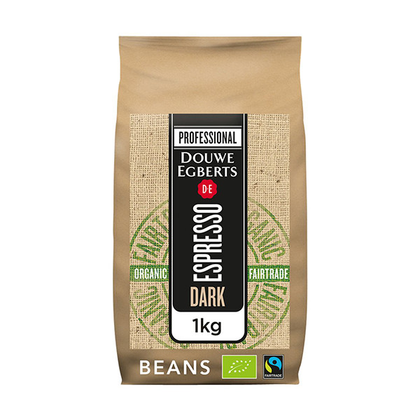 Douwe Egberts Espresso Organic & Fairtrade Dark Roast grains de café 1 kg 4091501 423926 - 1
