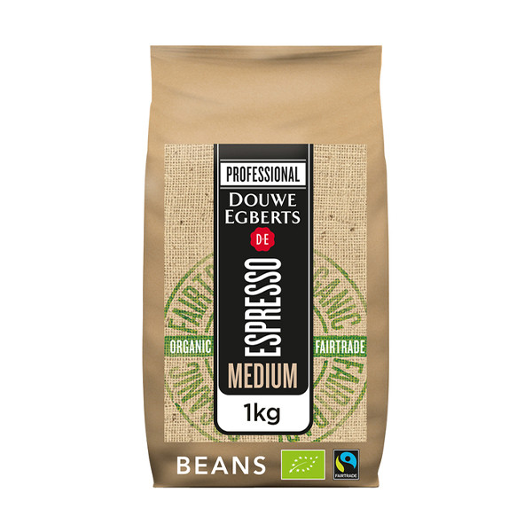 Douwe Egberts Espresso Organic et Fairtrade Medium Roast 1 kg 4091500 423924 - 1