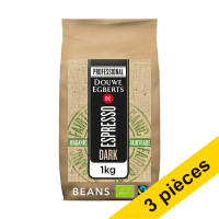 Offre : 3x Douwe Egberts Espresso Organic & Fairtrade Dark Roast grains de café 1 kg