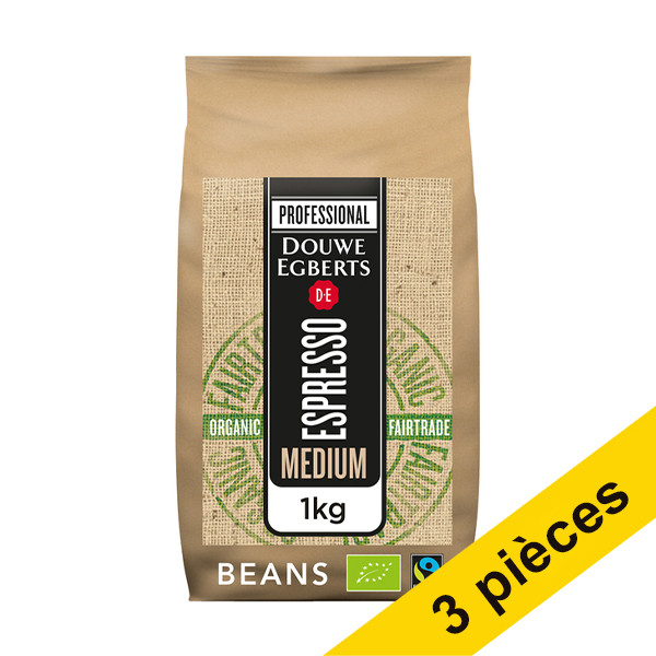 Douwe Egberts Offre : 3x Douwe Egberts Espresso Organic et Fairtrade Medium Roast 1 kg  423925 - 1