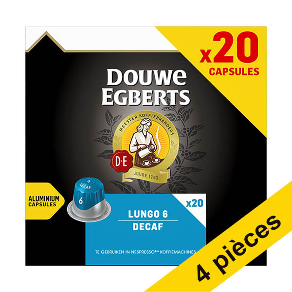 Offre : 4x Douwe Egberts Lungo Decafe capsules de caffé (20 pièces) 423605 - 1