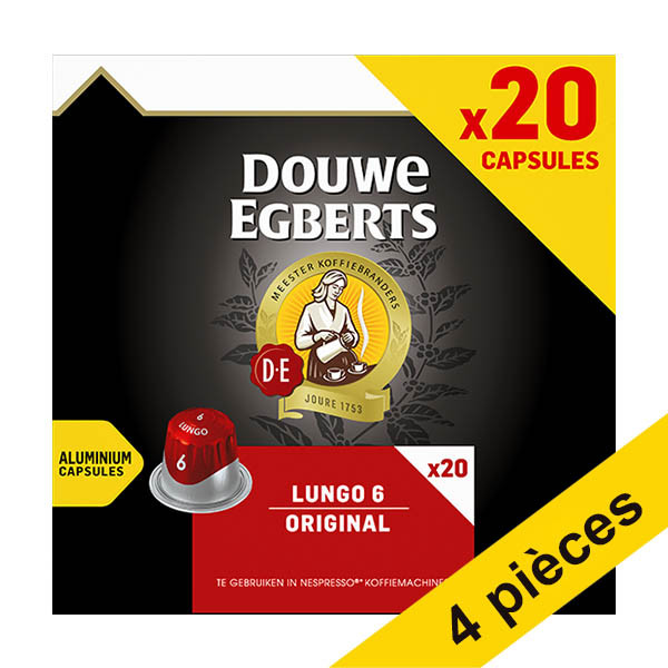 Offre : 4x Douwe Egberts Lungo Original capsules de café (20 pièces) 423909 - 1