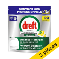 Offre : 3x Dreft Professional Lemon Original tablettes pour lave-vaisselle (100 lavages)
