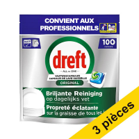 Offre : 3x Dreft Professional multifonction Original tablettes pour lave-vaisselle (100 lavages) SDR08726