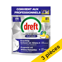 Offre : 3x Dreft Professional multifonction Platinum Citron tablettes pour lave-vaisselle (81 lavages)
